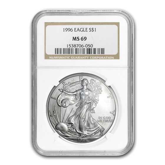 1996 Silver American Eagle MS-69 NGC 1996 Silver American Eagle MS-69 NGC